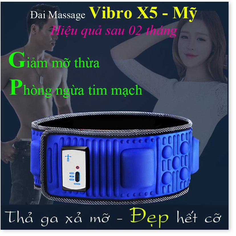 Máy Massage bụng Rung Nóng Tan mỡ Chính Hãng Mỹ Vibro X5- Đai Massage bụng- máy đánh tan mỡ bụng