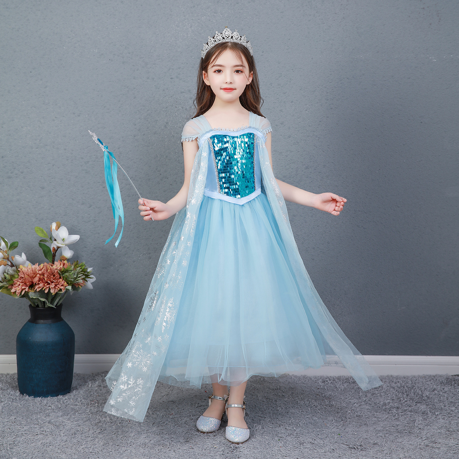 Mới Đầm Hóa Trang Nữ Hoàng Băng Giá Elsa 2 Thanh Lịch Cho Bé Gái