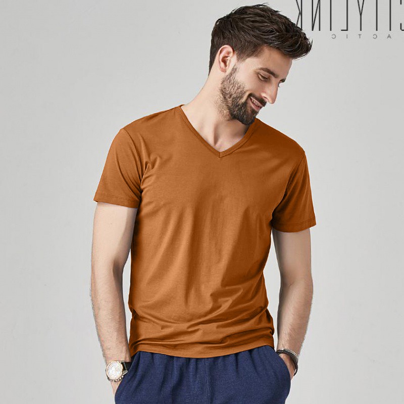 Áo phông nam trơn cổ tim TN103 nhiều màu sắc vải sợi tre tổng hợp trẻ trung phù hợp mọi giới tính | BigBuy360 - bigbuy360.vn