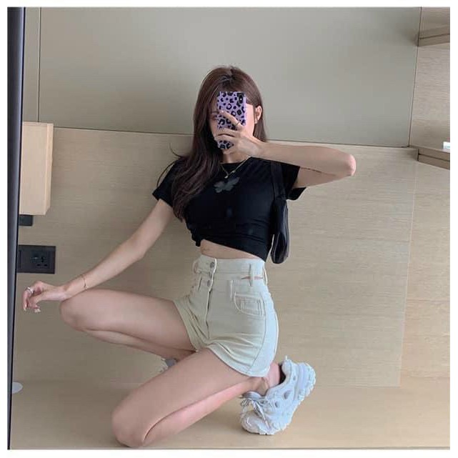 quần short kaki nữ 3 nút hở bên xinh ảnh thật đủ size