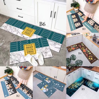 Thảm bếp thảm chùi chân lông mịn Size 40x60+40x120cm