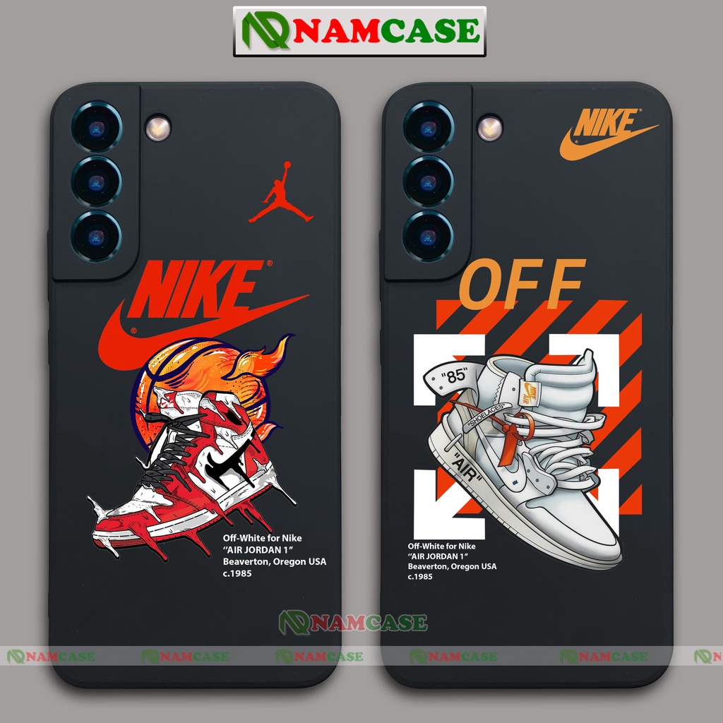 Ốp lưng điện thoại Samsung Galaxy S22 Plus Ultra cạnh viền vuông Silicon mềm dẻo bảo vệ camera hình Nike