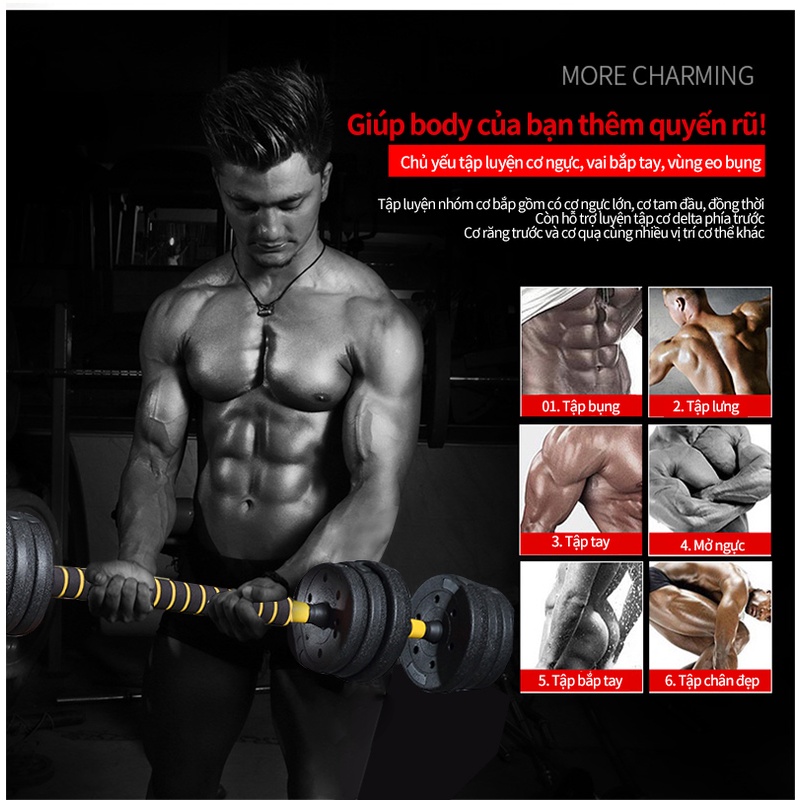 Tạ tay tạ đẩy kết hợp, 20 KG tạ nam nữ tập gym tập thon tay, dụng cụ gym đa năng  thân thiện với môi trường