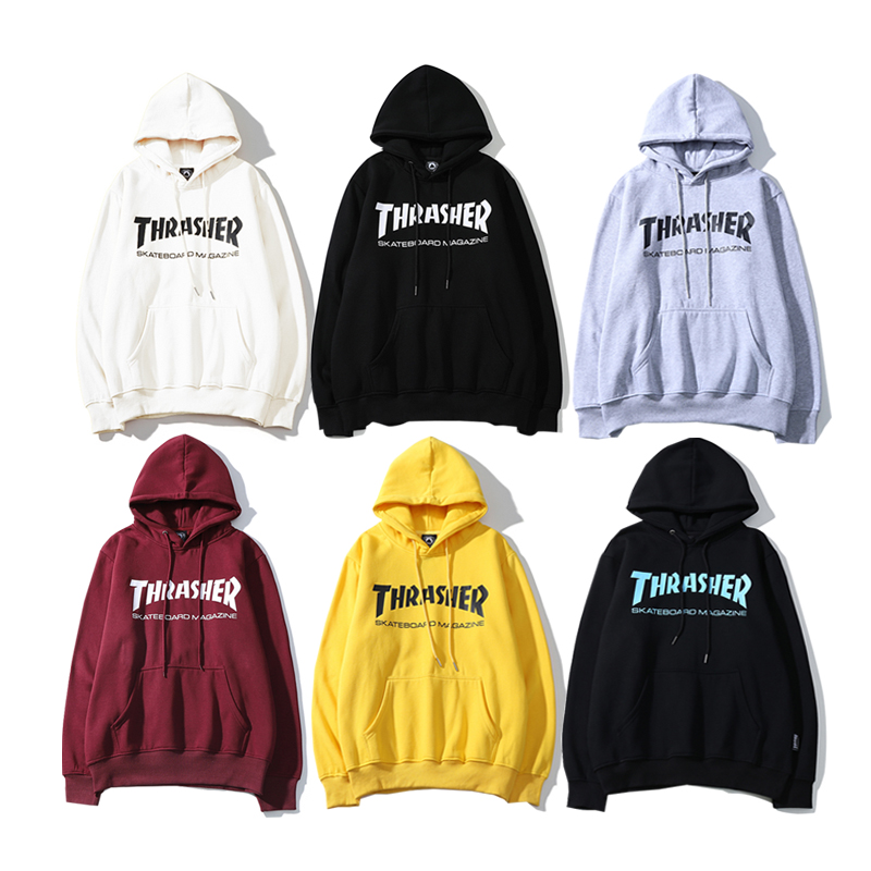 Áo Hoodie Thrasher Lót Lông Cừu Thời Trang Năng Động