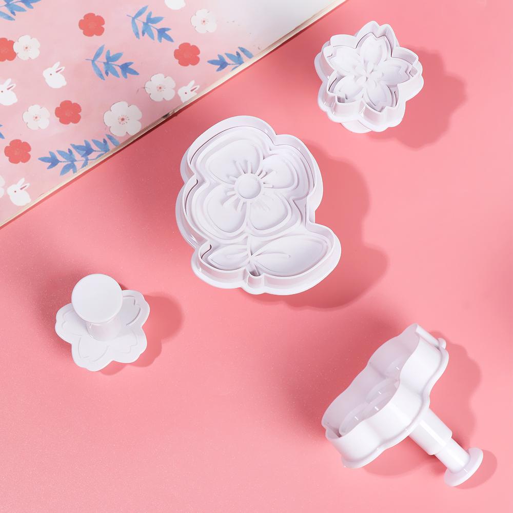 CONOPERY Khuôn Nhựa In Trang Trí Bánh Quy Hình Hoa Xinh Xắn