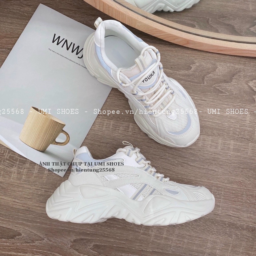 [2 MÀU- DÂY KÉP] Giày thể thao nữ ulzzang khuy cài ngang mũi tên đế độn cao 5 cm đi học chơi cá tính phản quang mẫu mới