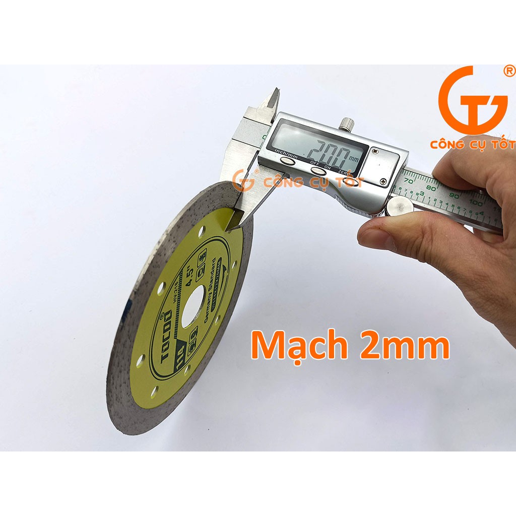 Lưỡi cắt gạch 114x12x20mm phủ kim cương tiêu chuẩn Đức TOCDO vàng
