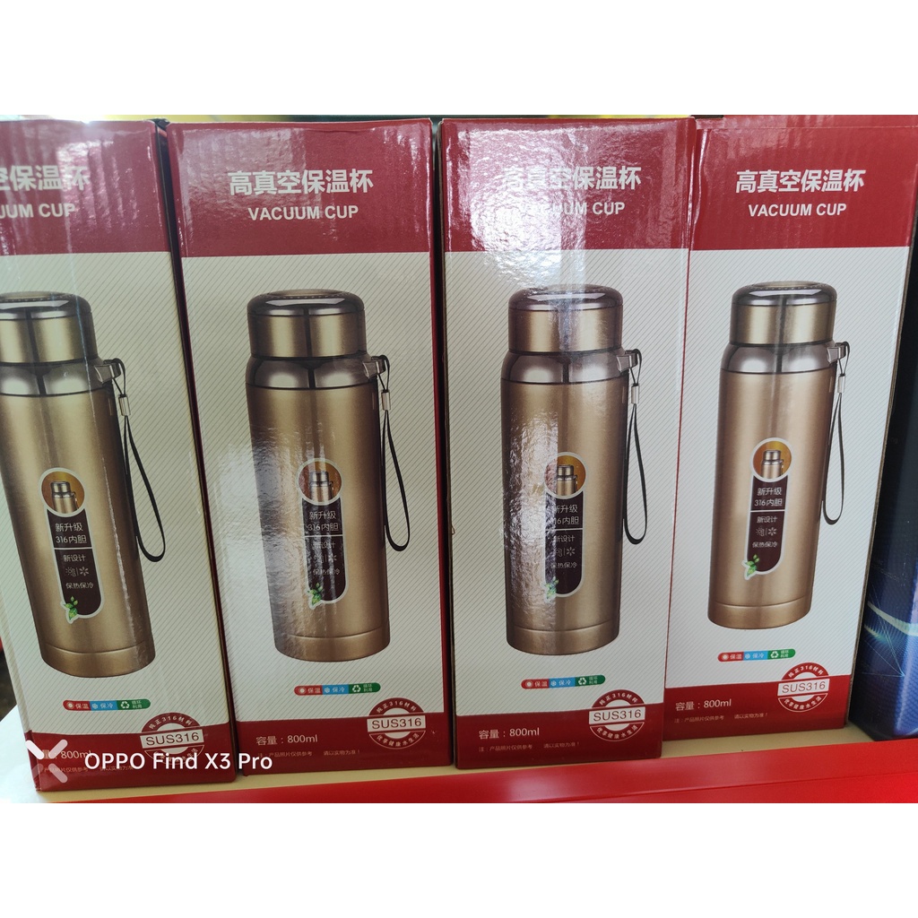 BÌNH GIỮ NHIỆT 800ML LOẠI XỊN INOX 304 [ẢNH THẬT]