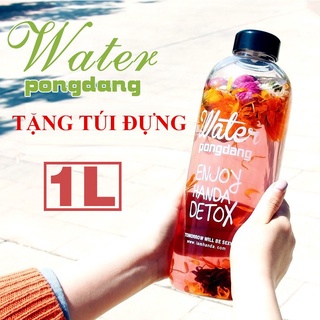 Bình Nước PONGDANG Detox 1000ml ( TẶNG TÚI VẢI VINTAGE)