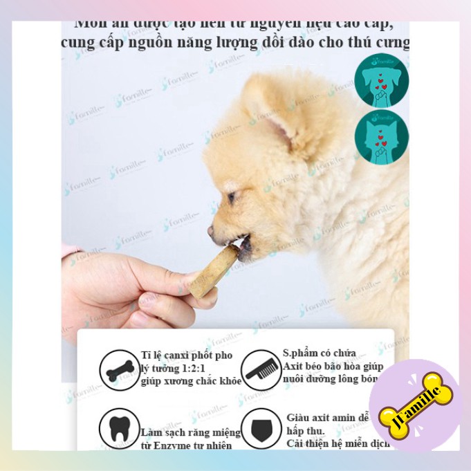 [GIÀU ĐẠM]Chả Khô Bò Vịt Rau Củ, Thức Ăn Cho Chó, Thú Cưng, Pet Snack Dinh Dưỡng, Tăng Sức Đề Kháng, 100gr - JFamille