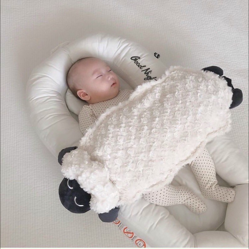 (Made in korea) Gối chặn cừu Good Night Baby Ellusben nội địa Hàn Quốc