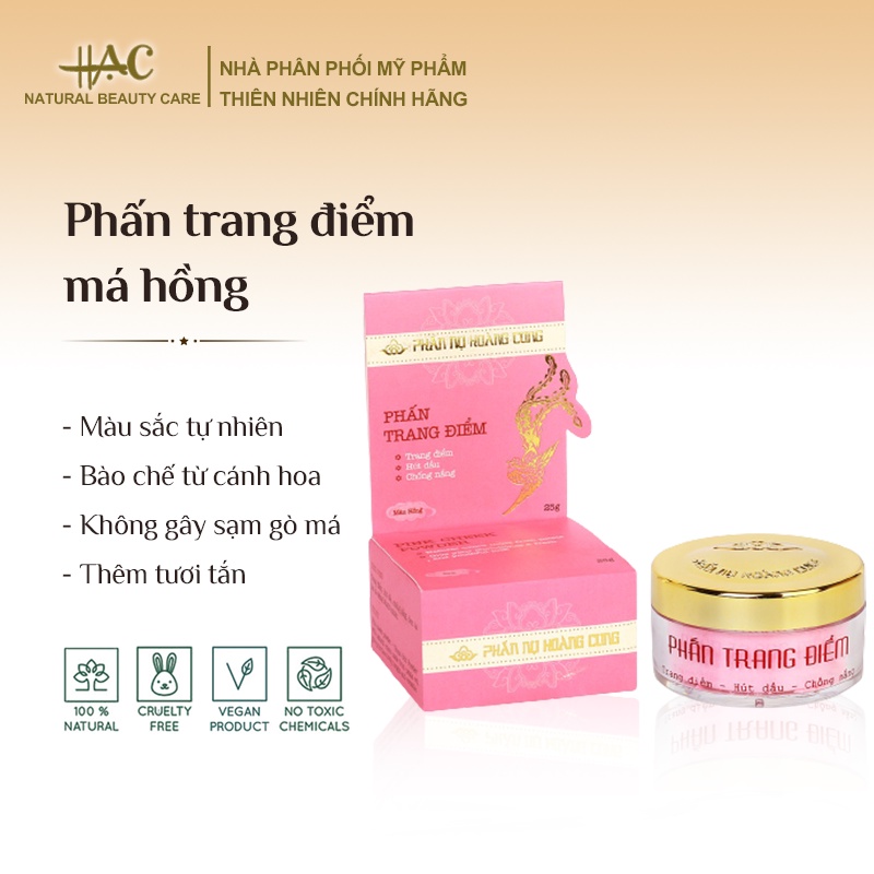 Phấn má hồng makeup tone tự nhiên, bắt sáng tốt, chiết suất từ hoa tự nhiên - Phấn Nụ Hoàng Cung