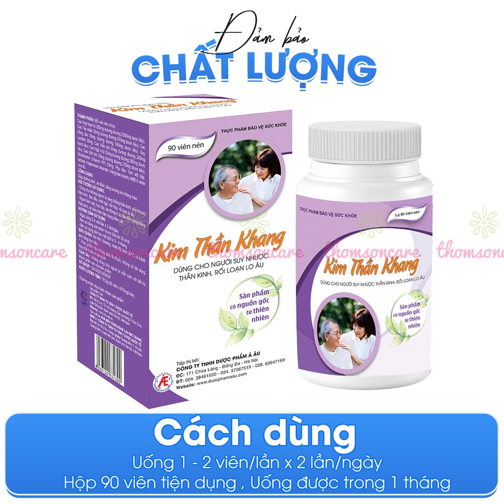 Kim Thần Khang - Giúp ngủ ngon dưỡng tâm, an thần, giảm mất ngủ, rối loạn lo âu - Hộp 90 viên/ 180 viên