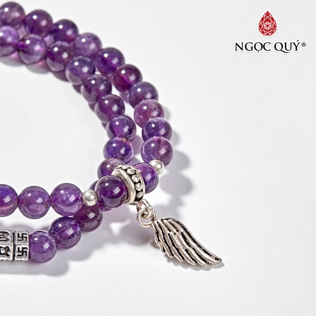 Vòng 2 line TA tím phối charm bạc - Ngọc Quý