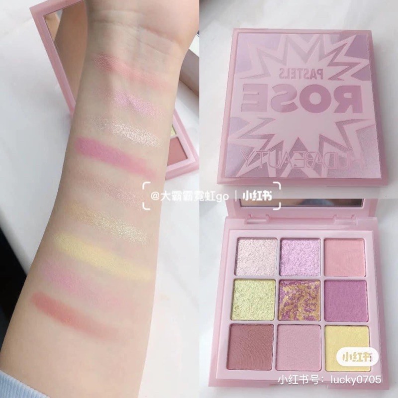 Bảng Mắt nhà Huda 9 ô 💥HUDA PASTELS (MÀU ROSE).