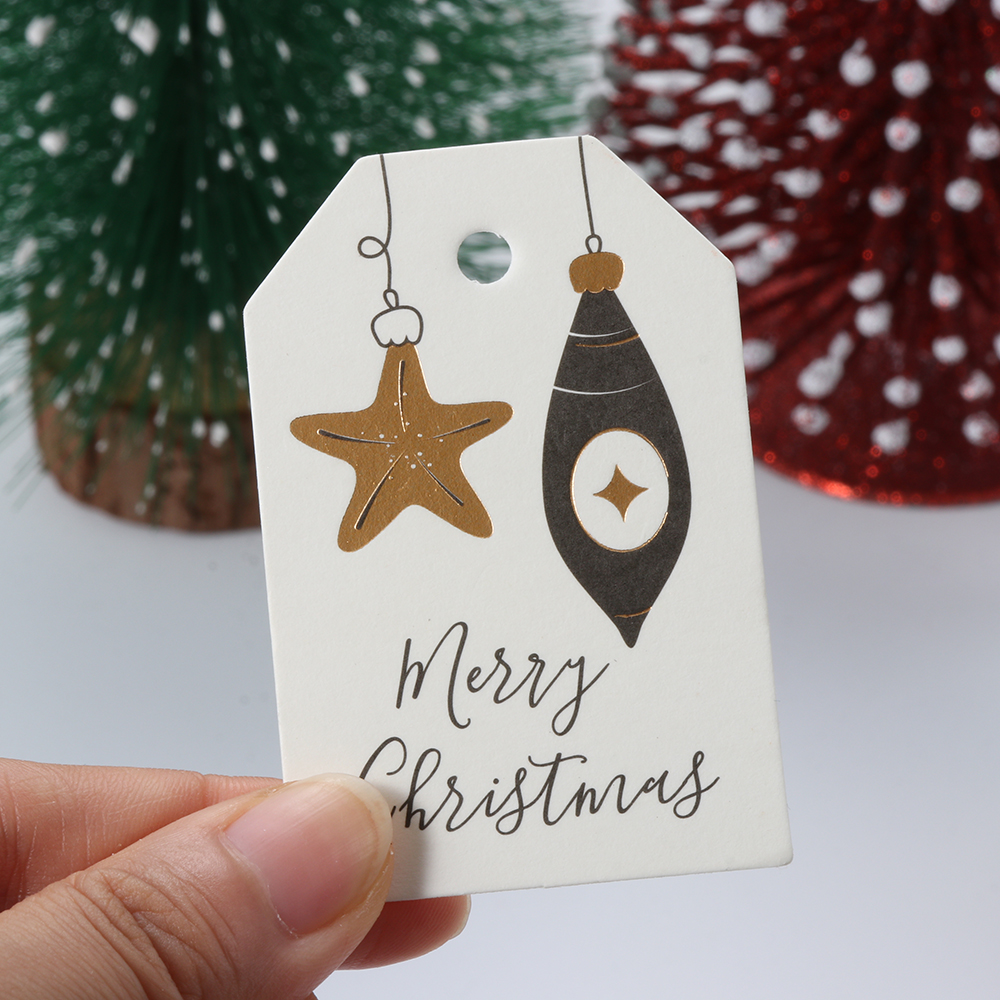 Set 50 thẻ tag giấy phong cách Giáng sinh trang trí đa dụng