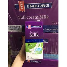 [Thùng 12 hộp] Sữa tươi nguyên kem Emborg Full Cream 1L nhập khẩu Đức