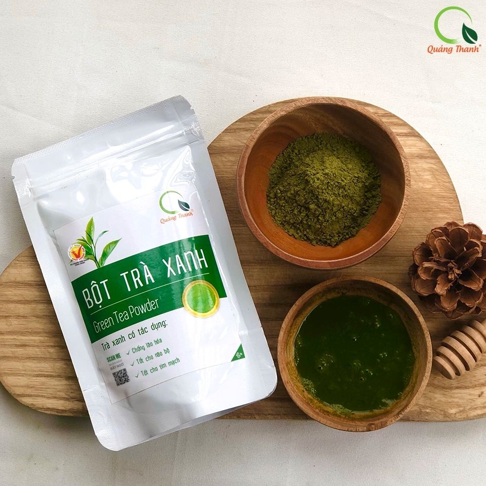 [CHÍNH HÃNG] Bột Trà Xanh Quảng Thanh 100% Nguyên Chất Sấy Lạnh - Chống lão hóa, Tốt cho tim mạch, não bộ - Gói 50 gr