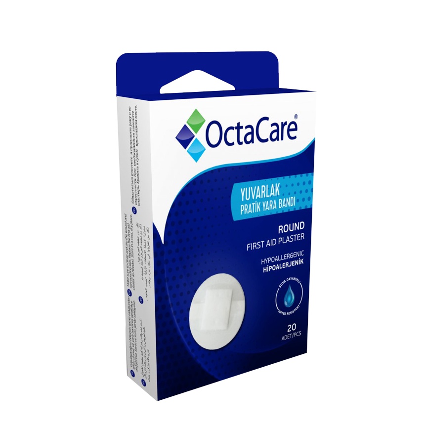 Băng Dán Sơ Cứu Y Tế OCTACARE Hình Tròn, Không Kích Ứng, Không Thấm Nước - Hộp 20 Miếng