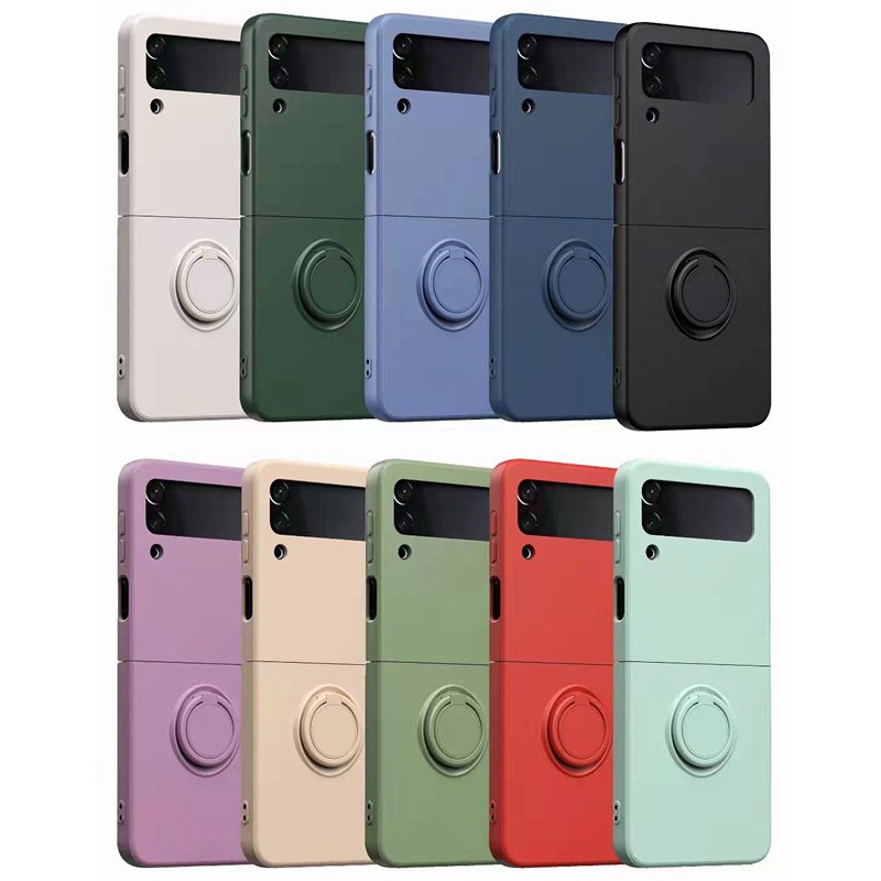 Ốp điện thoại silicone mềm có đế chống va đập thích hợp cho Samsung Z Flip 3