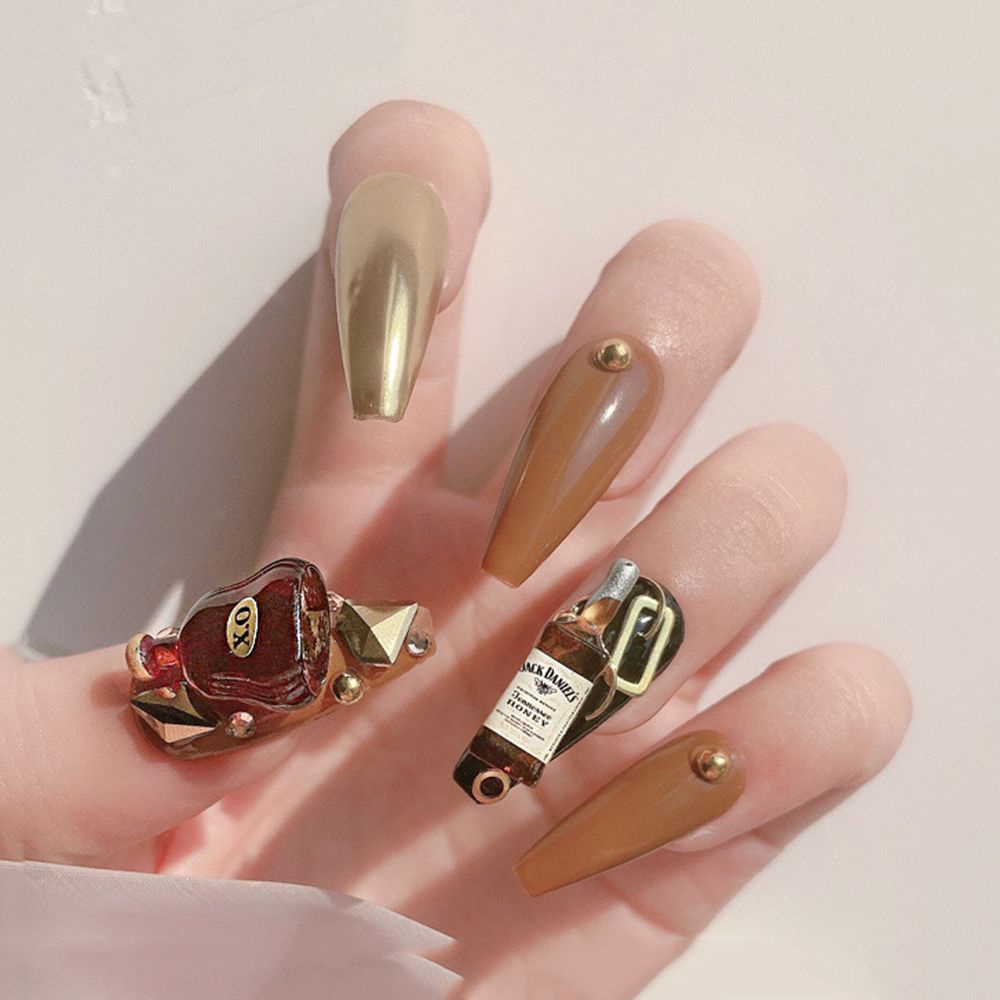 [Hàng mới về] Phụ kiện trang trí móng tay hình chai rượu vang phong cách cổ điển