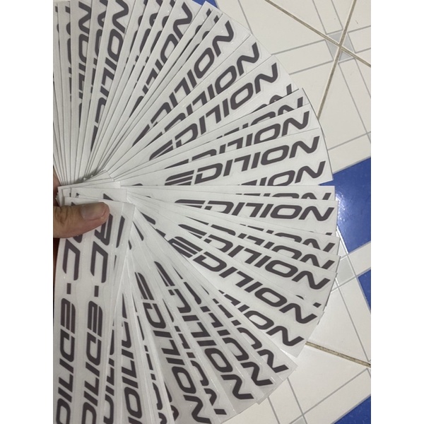 Cặt tem dán phuộc rc edition xám decal trong