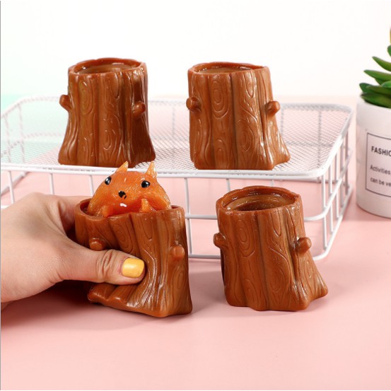 [Sẵn Hàng] Đồ Chơi Bóp Chất Liệu Silicone Hình Con Sóc Giúp Giảm Stress