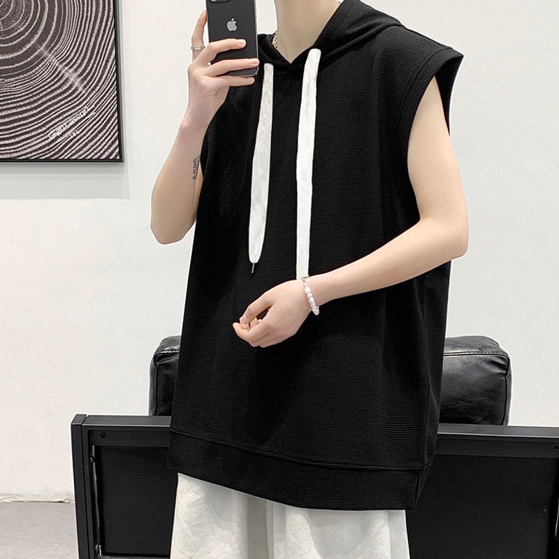 Áo Khoác Hoodie Sát Nách Vải Mỏng Kiểu Hồng Kông Thời Trang Mùa Hè Cho Nam Và Nữ