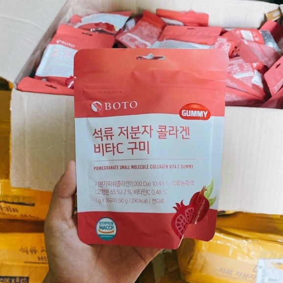 Kẹo Collagen Lựu Boto - Kẹo Dẻo Gummy Collagen Vitamin C Hàn Quốc - nhuquynhdart