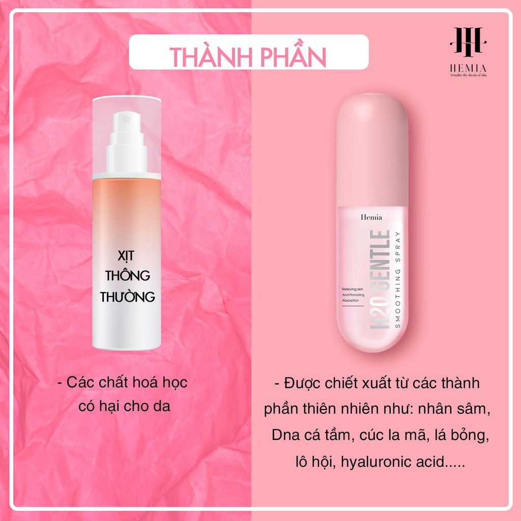 Xịt khoáng Hemia Hàn Quốc căng bóng DNA cá tầm H20 gentle cấp ẩm, làm dịu da, bảo vệ lớp trang điểm .. | BigBuy360 - bigbuy360.vn