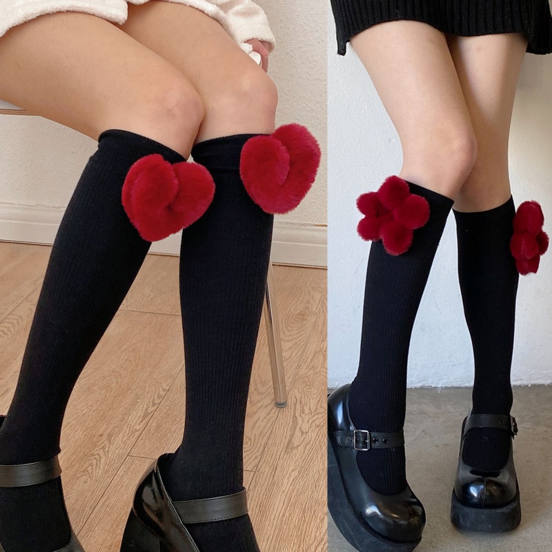 Tất Nhung 3D Phong Cách Lolita Vintage Cho Nữ