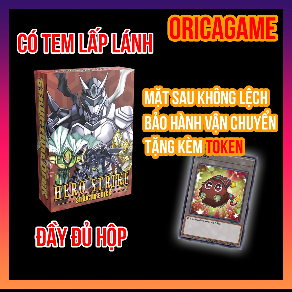 Bộ bài Hero Strike Structure Deck của Jaden Yuki card bài yugioh có tem chất lượng cao full hộp