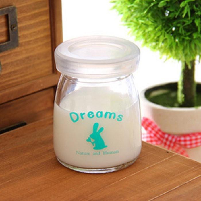 🍒🍒Bộ 12 Cốc/Hũ Làm Sữa Chua Bằng Thủy Tinh Có Nắp Cho Bé Hình Ngộ Nghĩnh | BigBuy360 - bigbuy360.vn