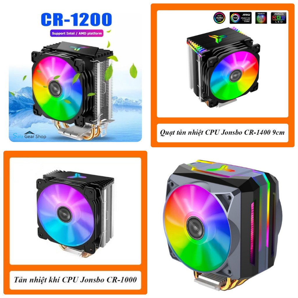 [FREESHIIP] TẢN NHIỆT KHÍ FAN CPU LED RGB JONSBOY CR-1000, CR-1200, CR-1400 (Z390), CR-1100 ARGB Sync