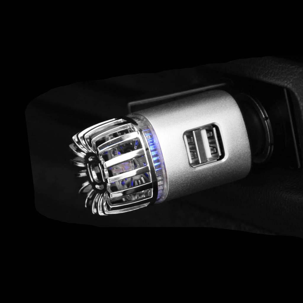 Máy tạo ion âm cho xe ô tô IONKINI tích hợp hai cổng sạc USB - khử mùi hôi trên xe ô tô