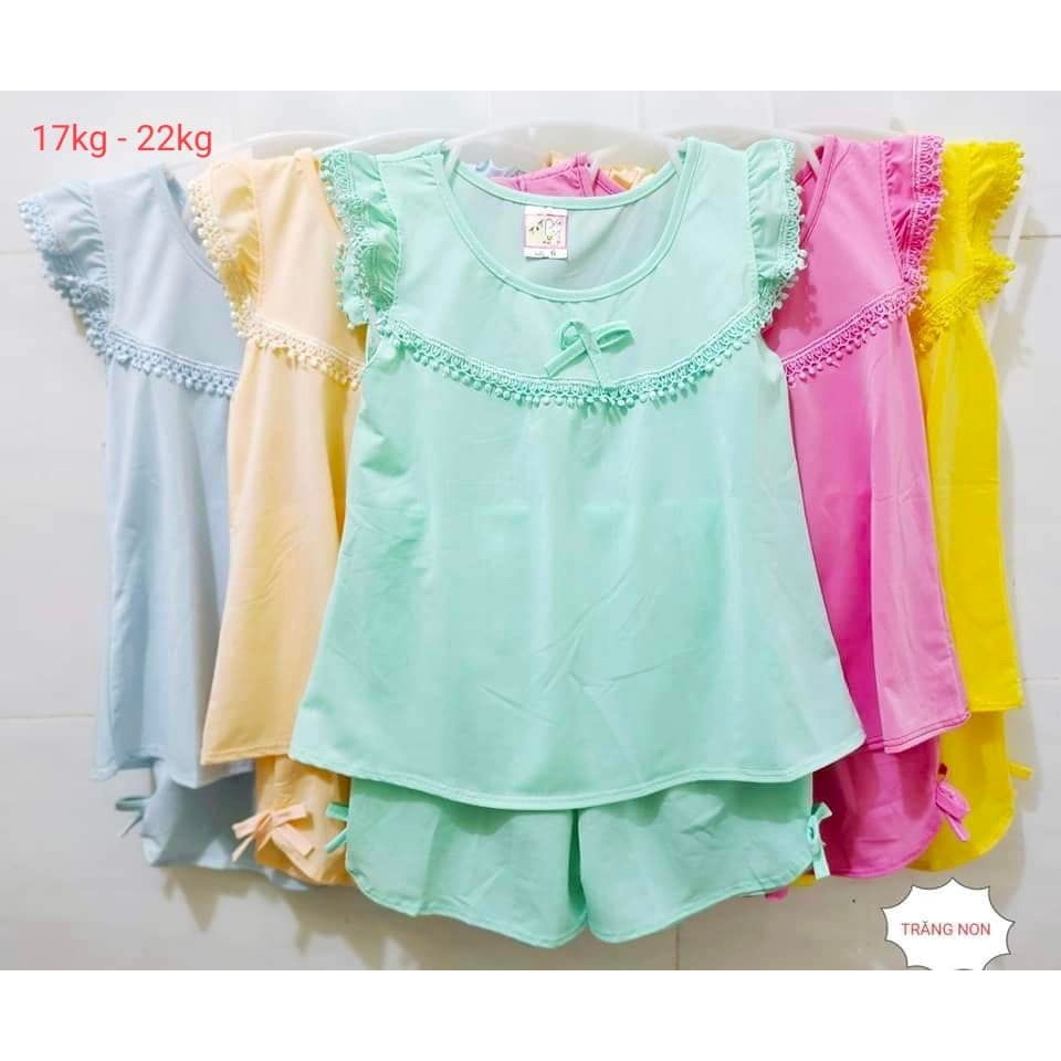 (17kg – 21kg) Bộ quần áo trẻ em vải thun lạnh cánh tiên dễ thương cho bé gái. Đồ bộ bé gái (size trung)
