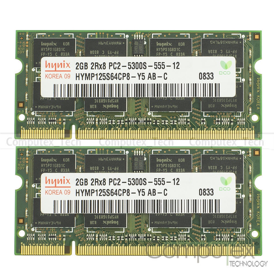 1GB 2GB 4GB (2X2GB) DDR2 667 PC2-5300s 667 MHz Cho Laptop Memory Hynix