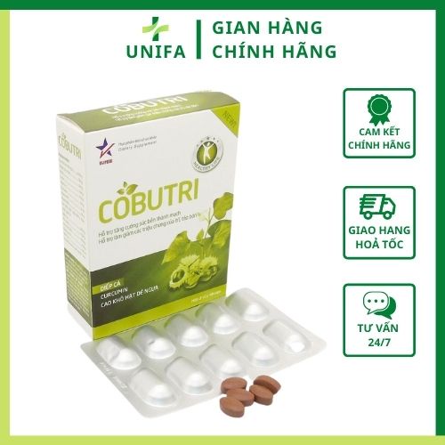 COBUTRI - Hỗ trợ giảm co búi trĩ - Hết lo táo bón, trĩ - Hộp 30 viên