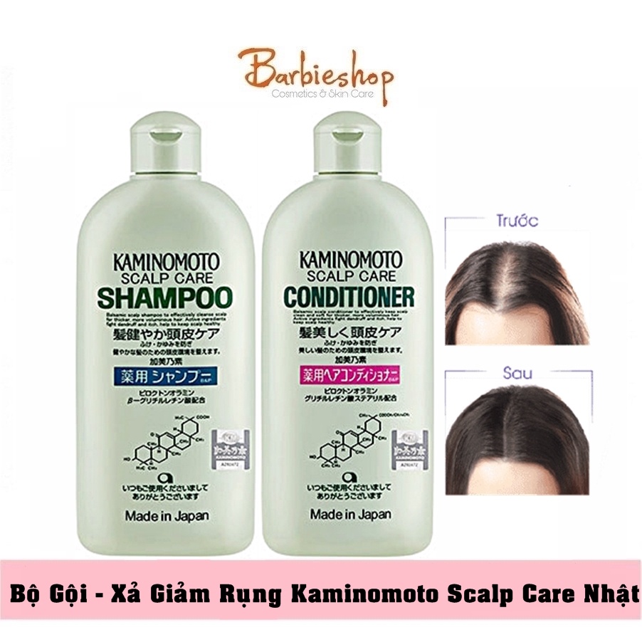 COMBO Dầu gội + Dầu Xả chống rụng và kích thích mọc tóc Kaminomoto Nhật Bản 300ml