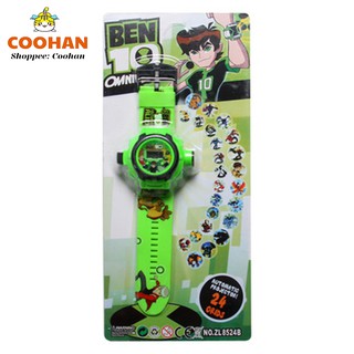 Đồ chơi đồng hồ Ben 10 phản chiếu 24 hình độc đáo - màu xanh lá cây