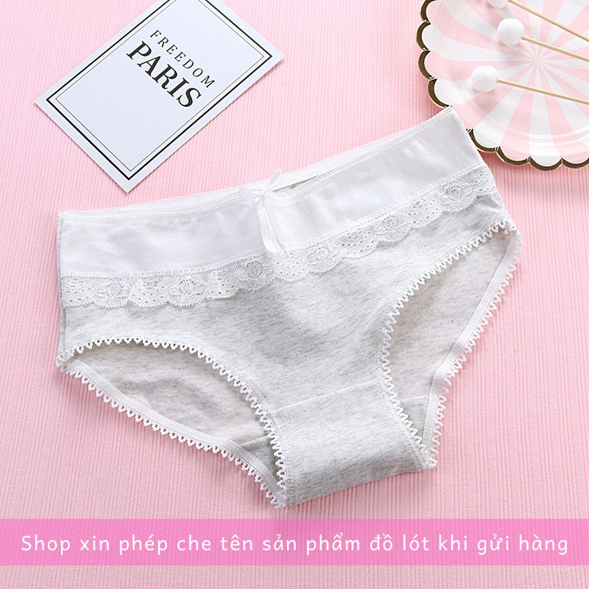 Quần lót nữ Cotton điều hòa phối ren QL012