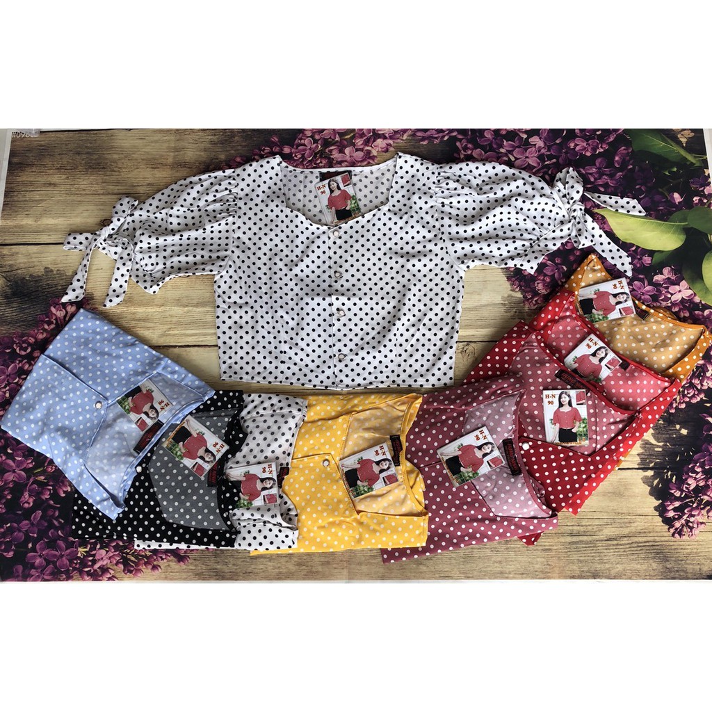 Áo kiểu nữ vãi lụa bi tay lỡ ms 90