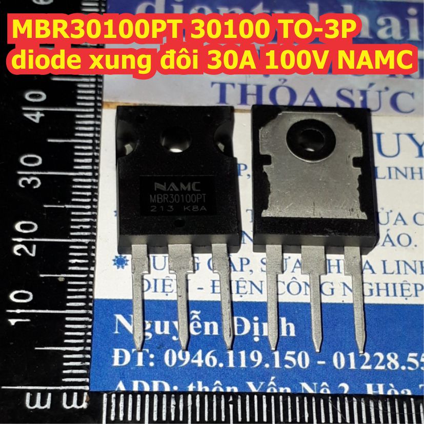 2 con MBR30100PT 30100 TO-3P diode xung đôi 30A 100V NAMC