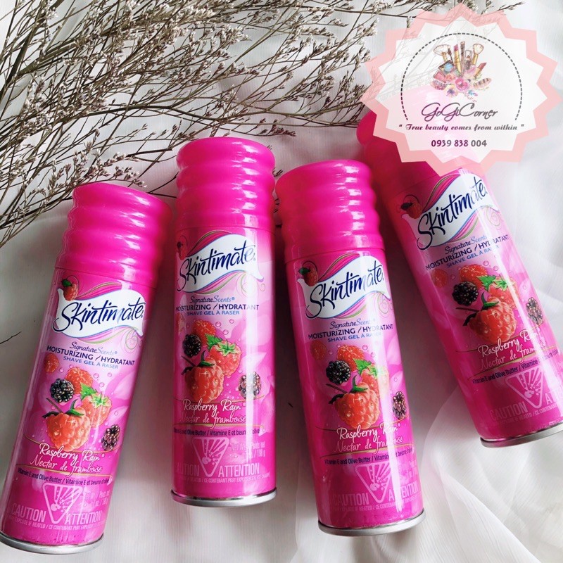 GEL BỌT CẠO LÔNG SKINTIMATE HƯƠNG RASPBERRY RAIN 198GR