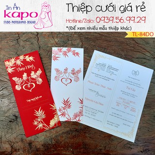 50 Thiệp cưới truyền thống TL-84 (Đã bao gồm nội dung in). Vui lòng cung cấp nội dung in sau khi đặt hàng.