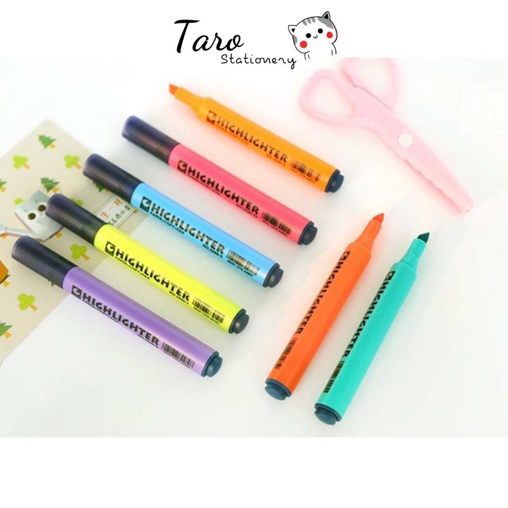 Bút highlight dạ quang ghi nhớ nhiều màu B09 Taro Stationery