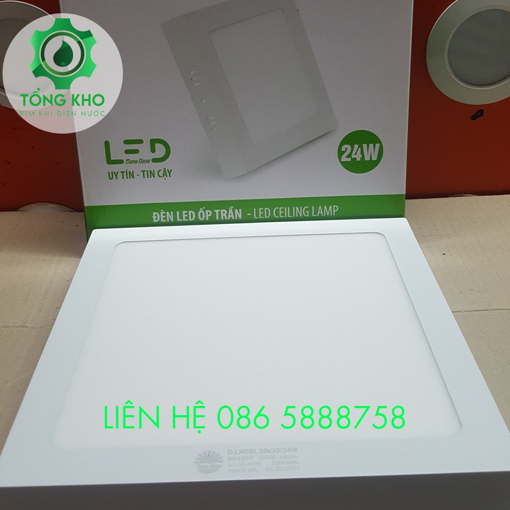 Đèn LED ốp trần vuông Rạng Đông LN08 12W/18W/24W - Tổng kho kim khí điện nước