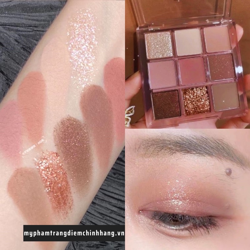 Phấn Mắt Tone Cam Đất/ Hồng Đất Hiệu Ứng Lì &amp; Nhũ Lấp Lánh Dupe 3CE Eyeshadow