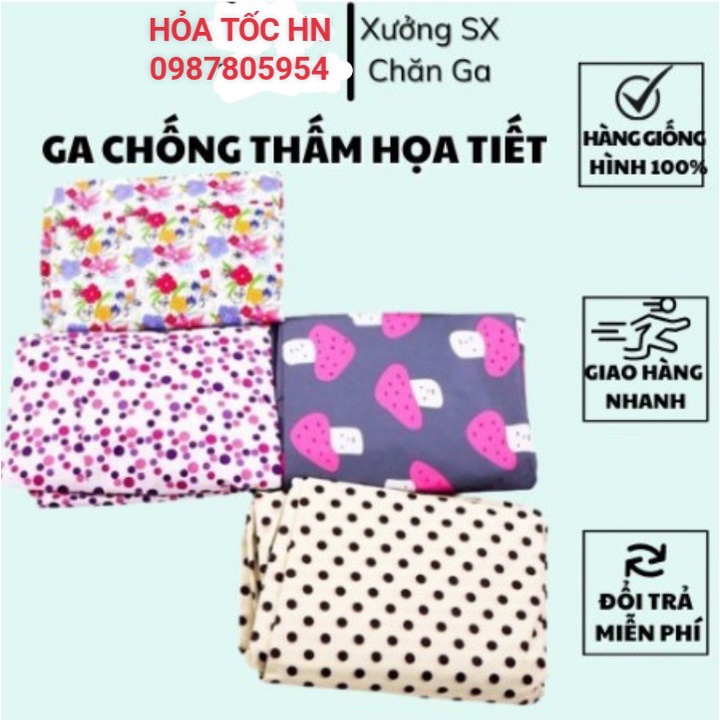 Ga Chống Thấm Họa Tiết Bảo Vệ Đệm Hàng Cao Cấp, Drap Chống Thấm Đủ Kích Thước Loại Dày