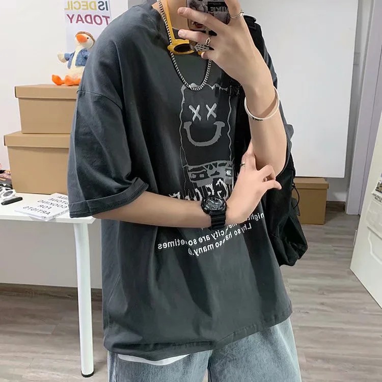 Áo Thun Nam Tay Ngắn In Hình Cá Tính